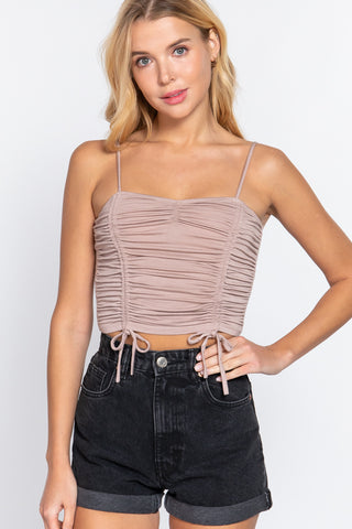 Ruched Side Shirring Cami Top