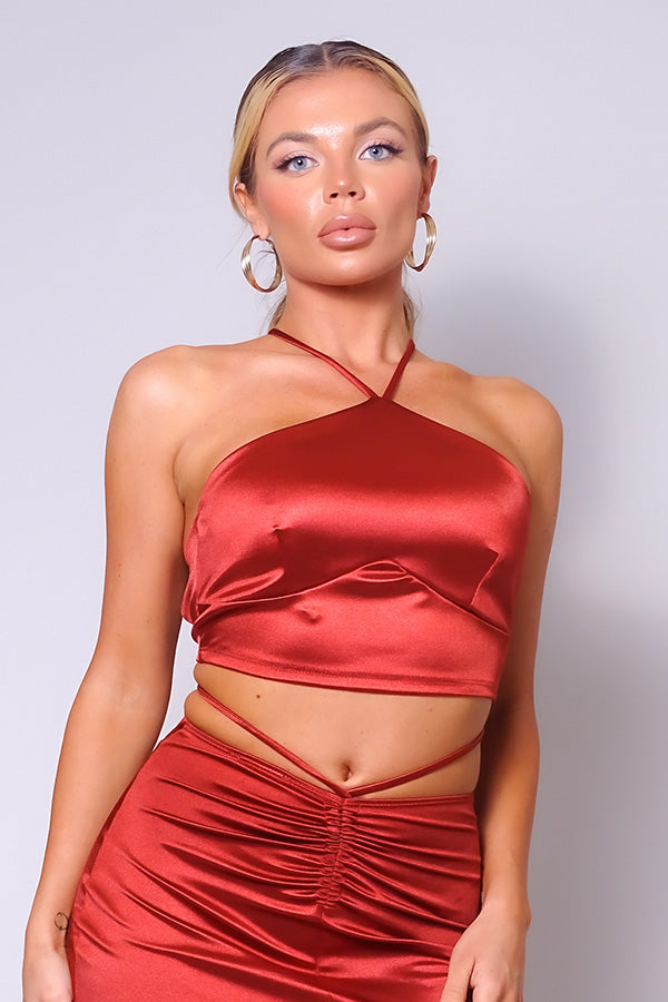 Sexy Halter Front Crop Top