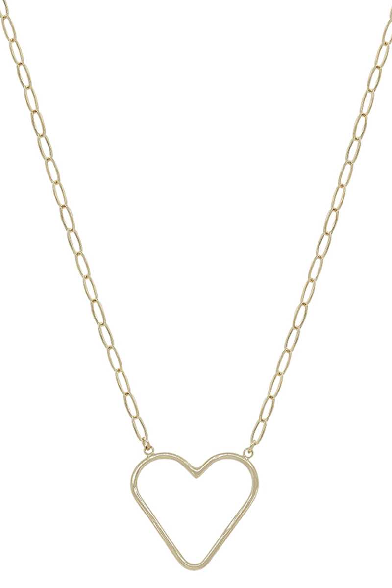 Metal Chain Heart Pendant Necklace