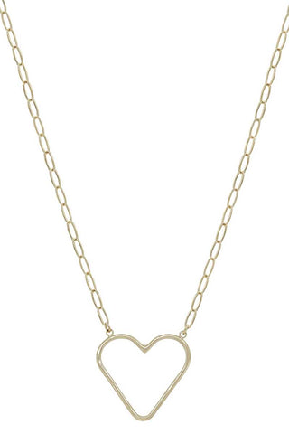 Metal Chain Heart Pendant Necklace