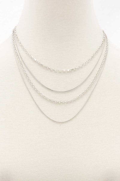 Metal Chain 4 Layer Necklace