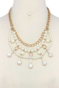 Pearl Rhinestone Necklace