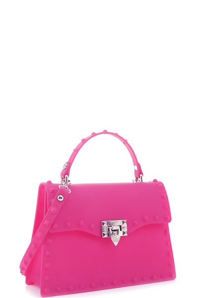 Smooth Jelly Stud Buckle Crossbody Bag