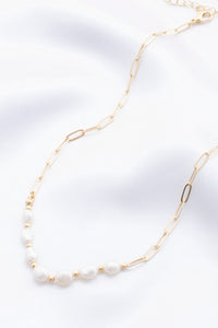 Pearl Oval Link Necklace