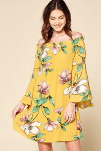 Off-the-shoulder Woven Loose-fit Dress