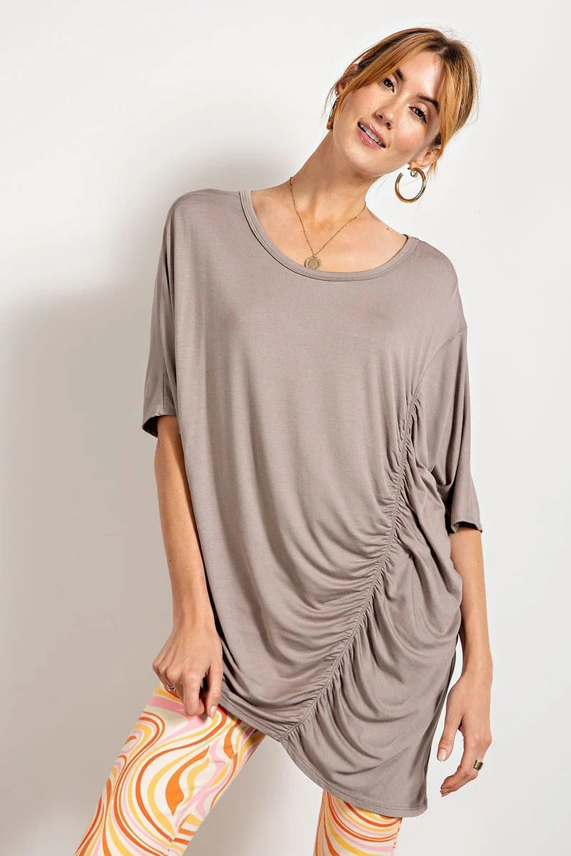 Loose Fit And Ruched Detailing Top