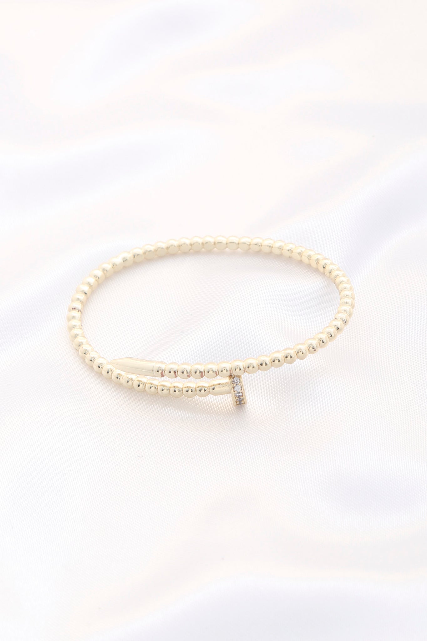 Crystal Nail Metal Bangle Bracelet