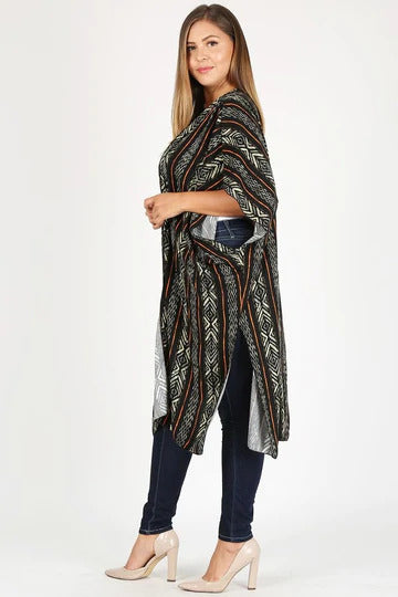 Rayon Dobby Print Long Kimono