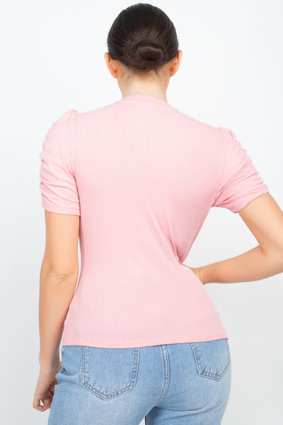 Short Ruching Sleeve Top