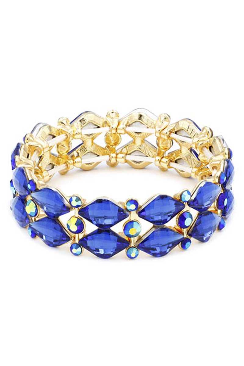 Crystal Color Stone Stretch Bracelet