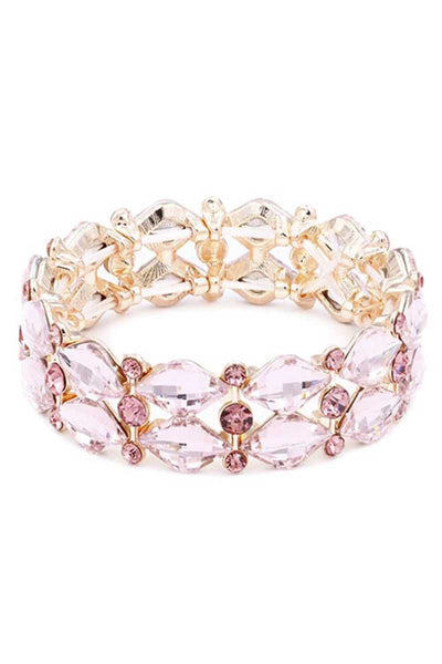 Crystal Color Stone Stretch Bracelet