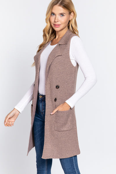 Sleeveless Long Sweater Vest