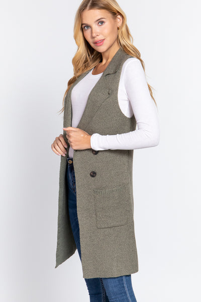 Sleeveless Long Sweater Vest