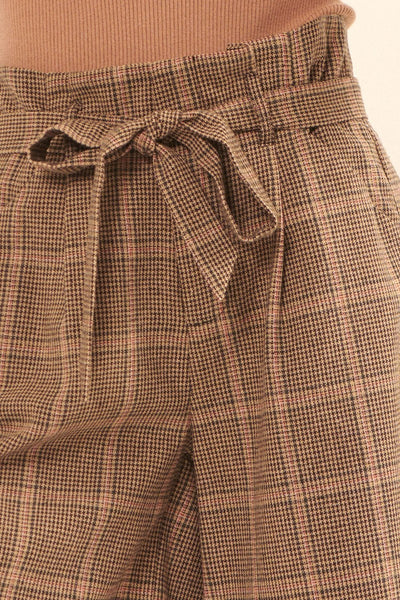 A Pair Of Wide Woven Plaid Shorts