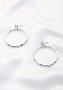 Rodeo western texture hoop earring