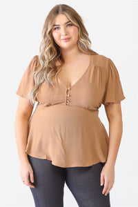 Plus Tie Detail Flare Top